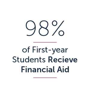 98 percent of first-year students receive aid