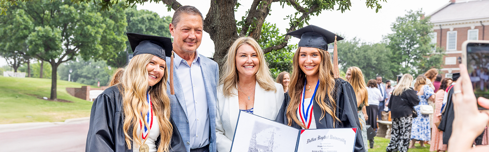 group family photo at homecoming outside