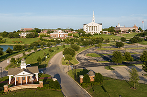 aerial view of a Christian college campus in Texas