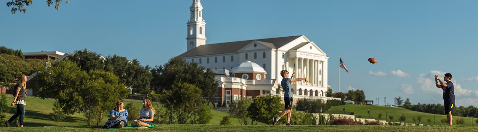 college students playing outside at a Christian university