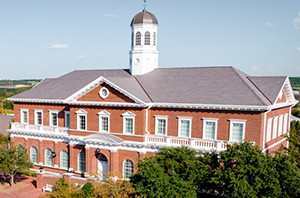 colonial building on the campus of a Christian college