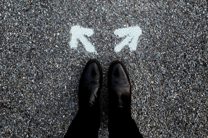 Shoes at a crossing point