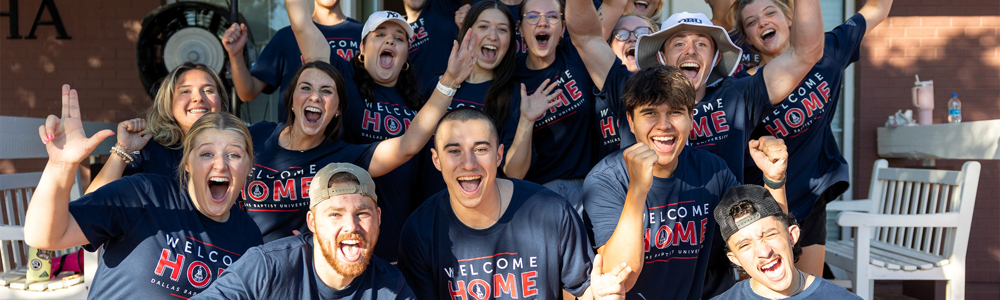 a group of DBU students cheer