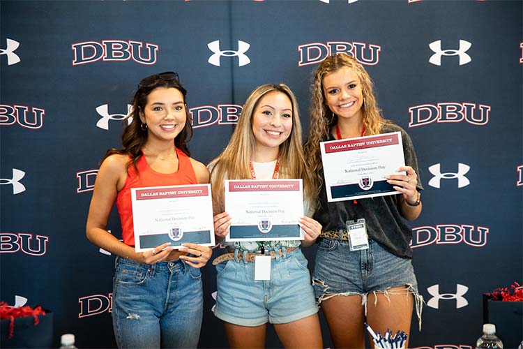 three Dallas college students standing outside