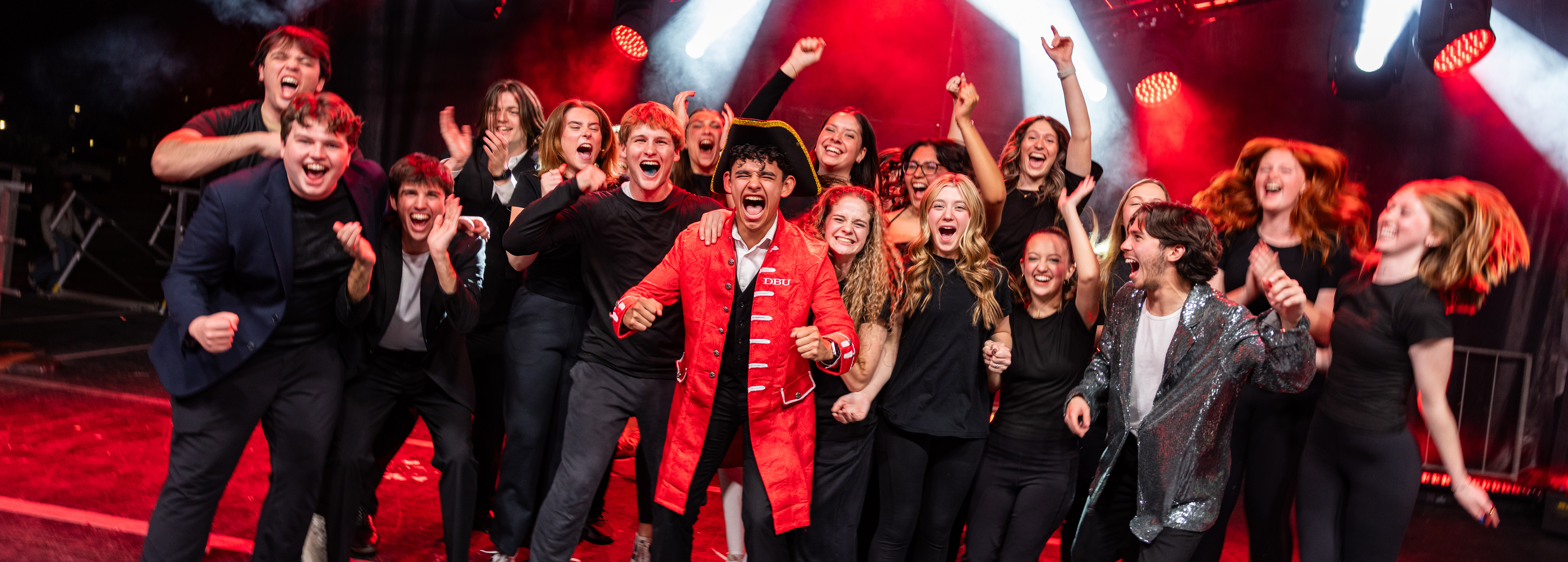 Mr Patriot celebrating with team